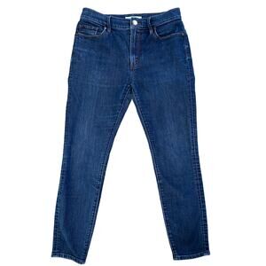 26 2 Ann Taylor‎ Loft Straight Modern High Waist Skinny Ankle Blue Denim Jeans